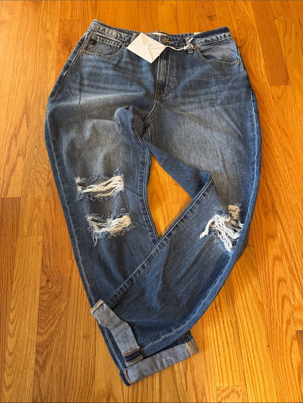 Kancan  Mom Jeans in Medium Blue Denim